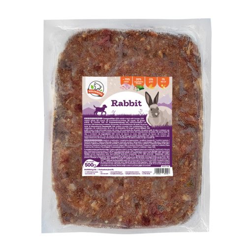 RABBIT raw frozen single protein dog food 500g