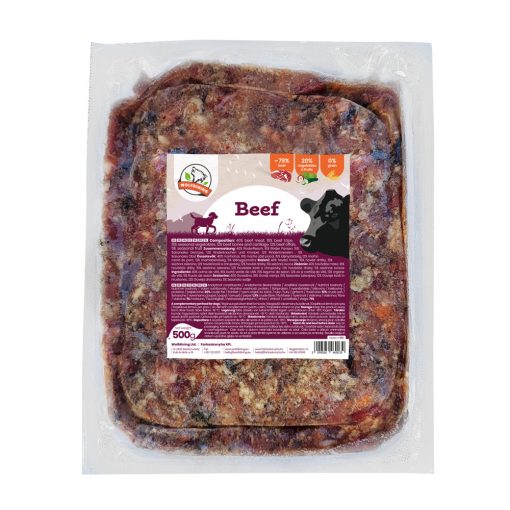 BEEF raw frozen single protein dog food 500g