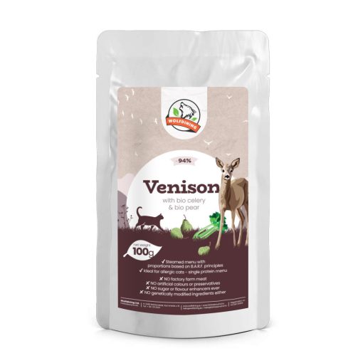 VENISON steamed complete food for cats 100g